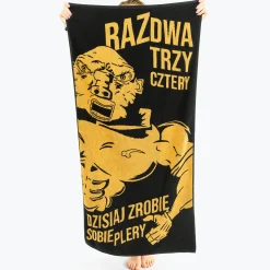 Kapitan Bomba Blok Ekipa | duży ręcznik kąpielowy 140×70 | żółto czarny – Spejson | nowy kolor! > Gadżety|Sportowe